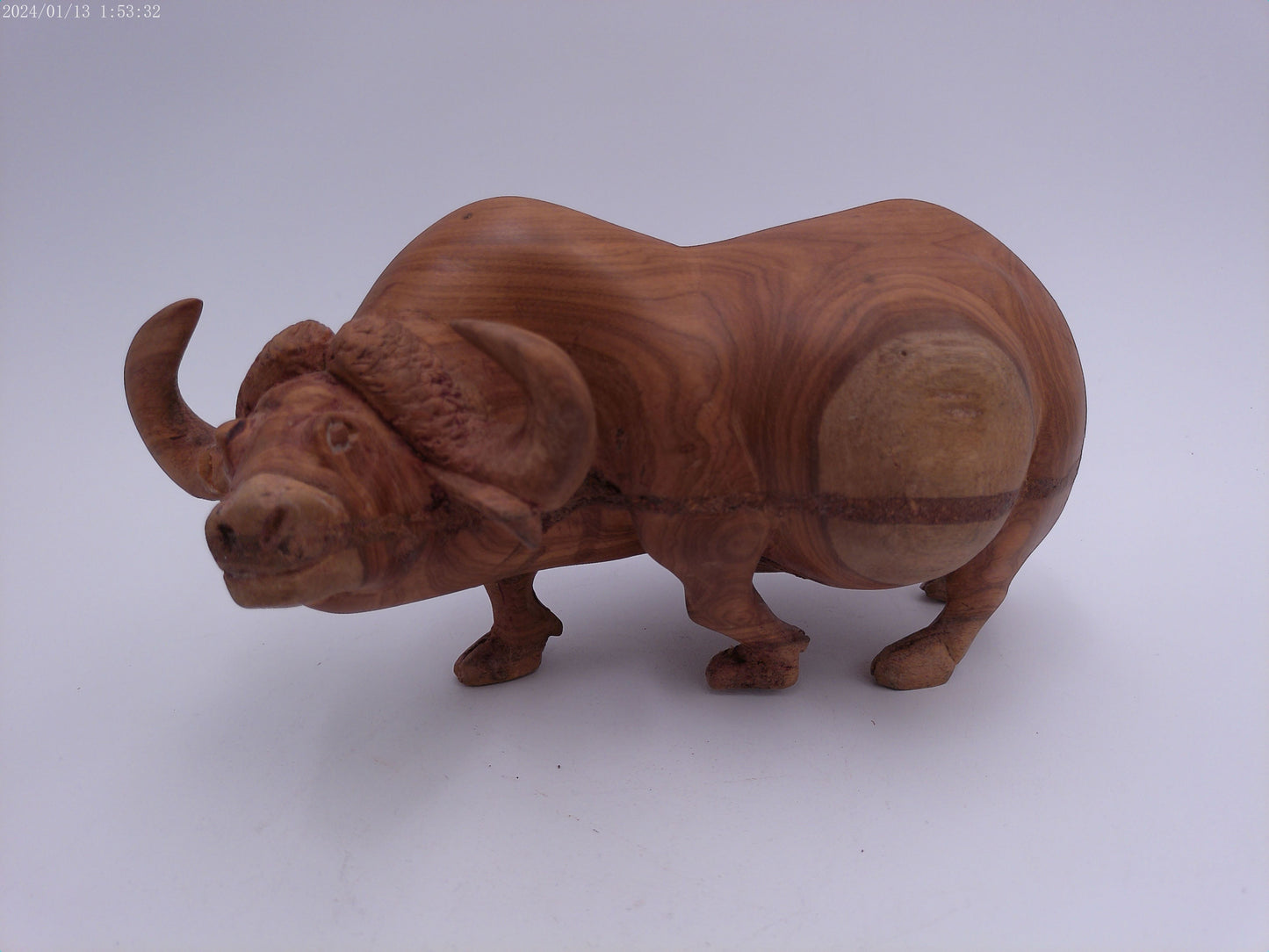 African Water Buffalo wood Statue Vintage