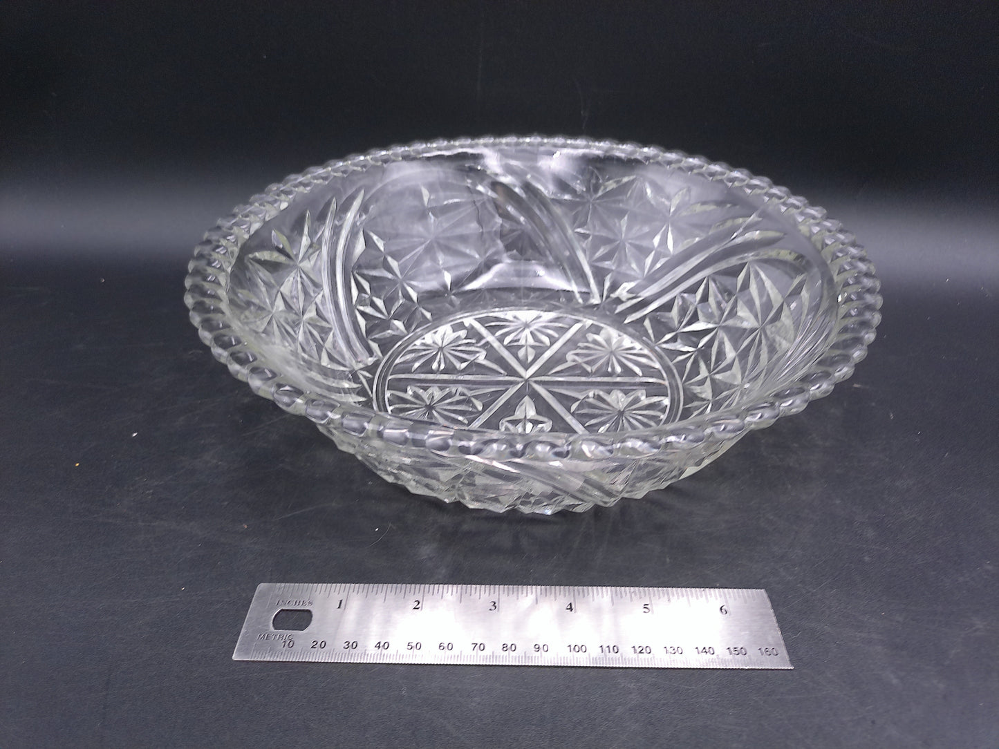 Crystal Cut Glass Serving or Fruit Bowl Vintage