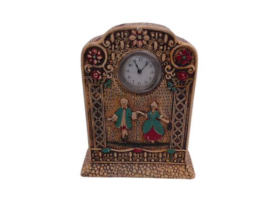 Ceramic Pottery British Mantel Piece Mantel Clock Vintage Works