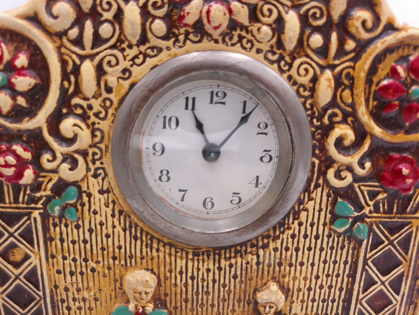 Ceramic Pottery British Mantel Piece Mantel Clock Vintage Works