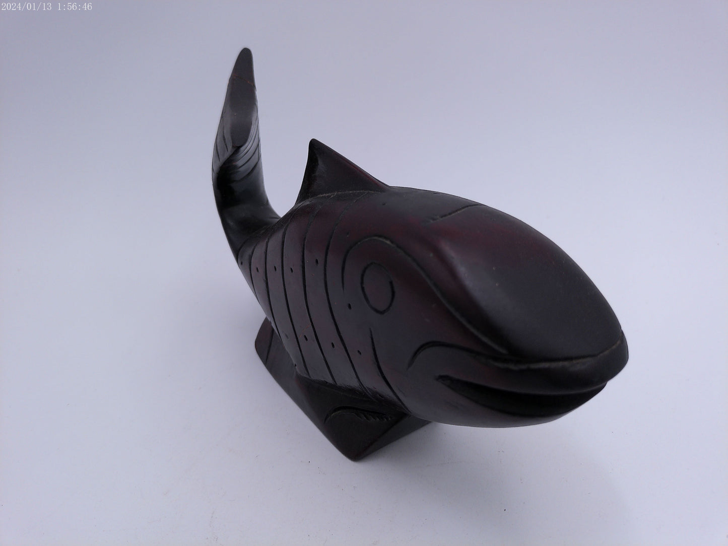 Vintage Hand Carved Mahoney Wooden Fish 8.5” x 5.25”