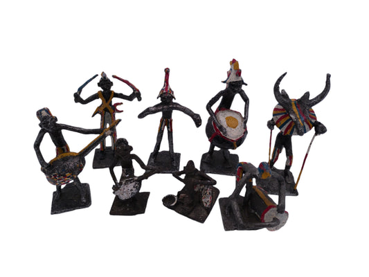 set of 8 vintage African folk art figurines