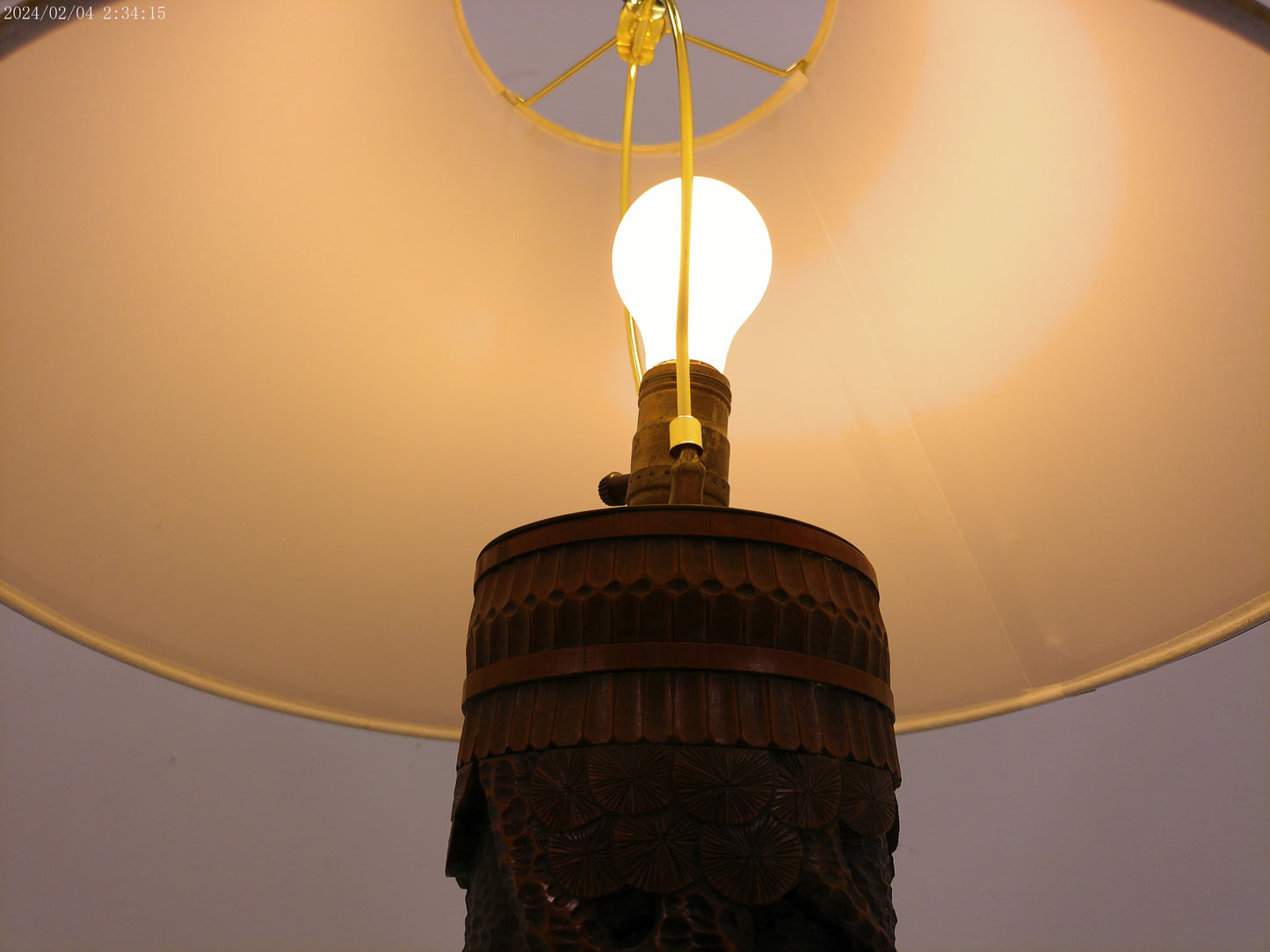 Amazing Japanize Warrior Wood Craving Vintage Lamp
