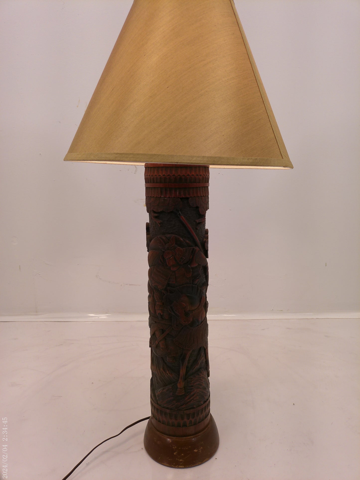 Amazing Japanize Warrior Wood Craving Vintage Lamp