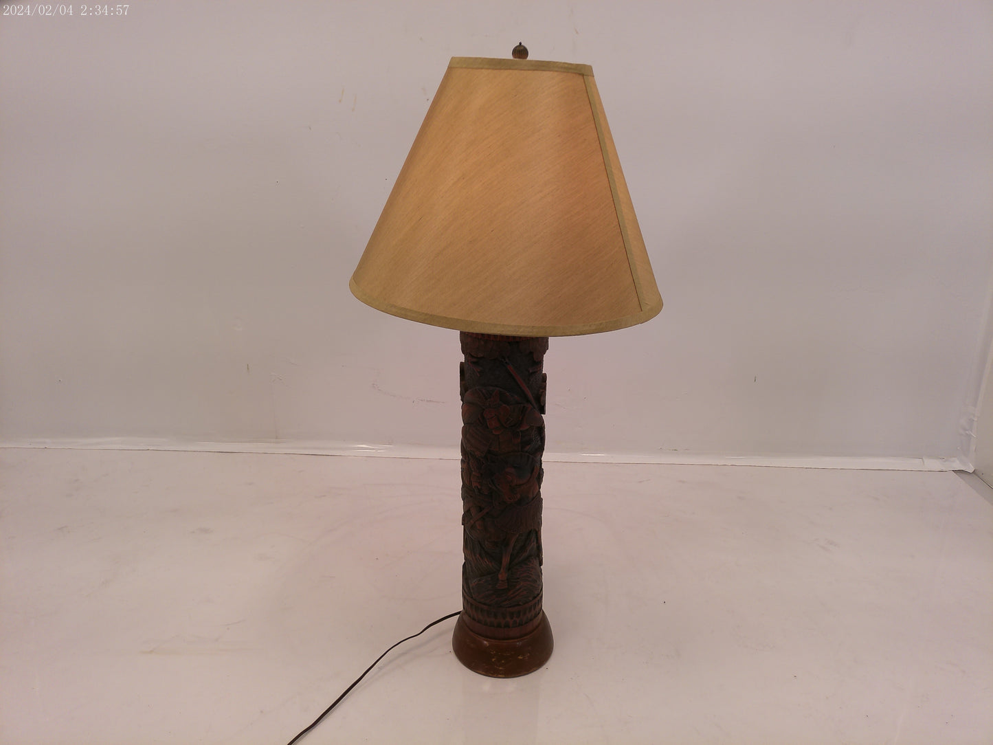Amazing Japanize Warrior Wood Craving Vintage Lamp
