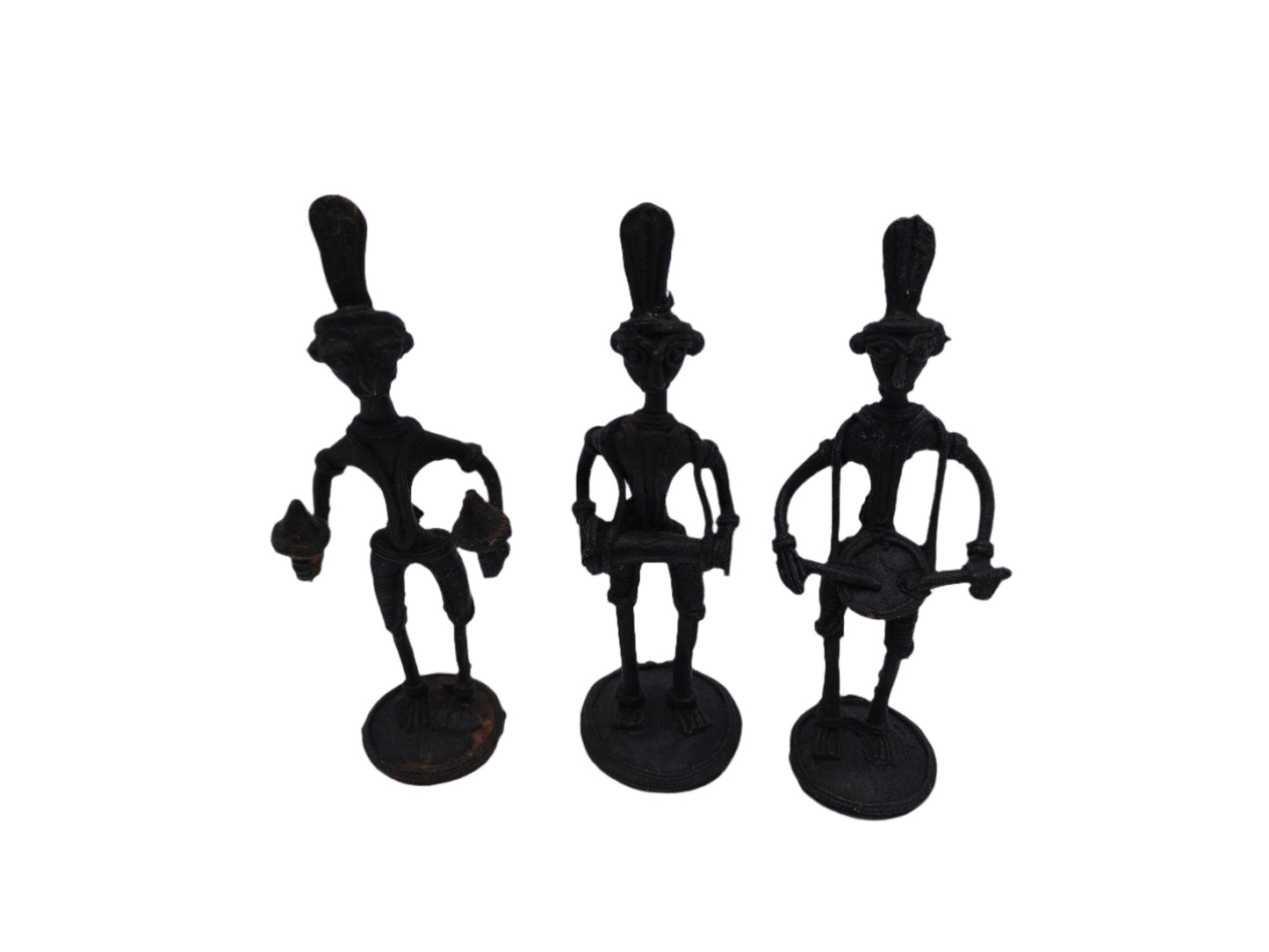 African Musician Sculptures, Senegal Metal Statue