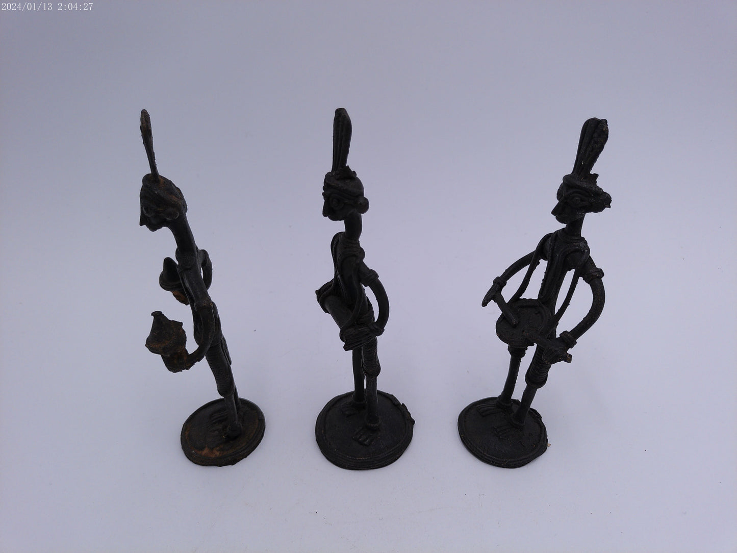 African Musician Sculptures, Senegal Metal Statue