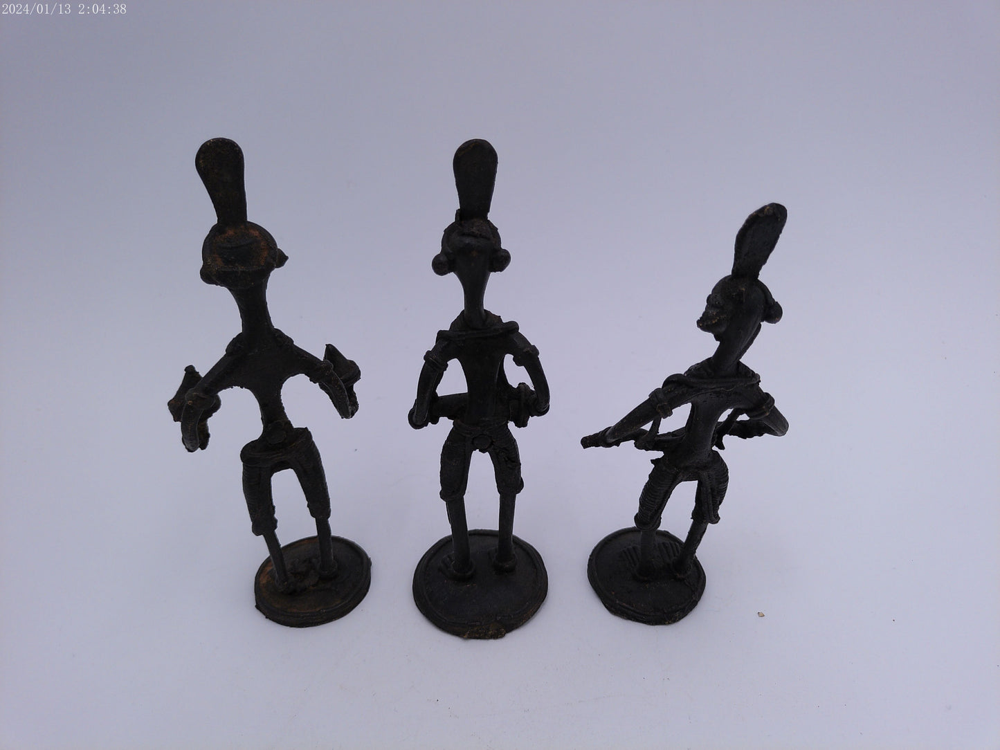 African Musician Sculptures, Senegal Metal Statue