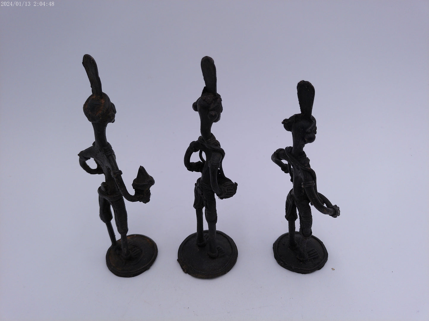 African Musician Sculptures, Senegal Metal Statue