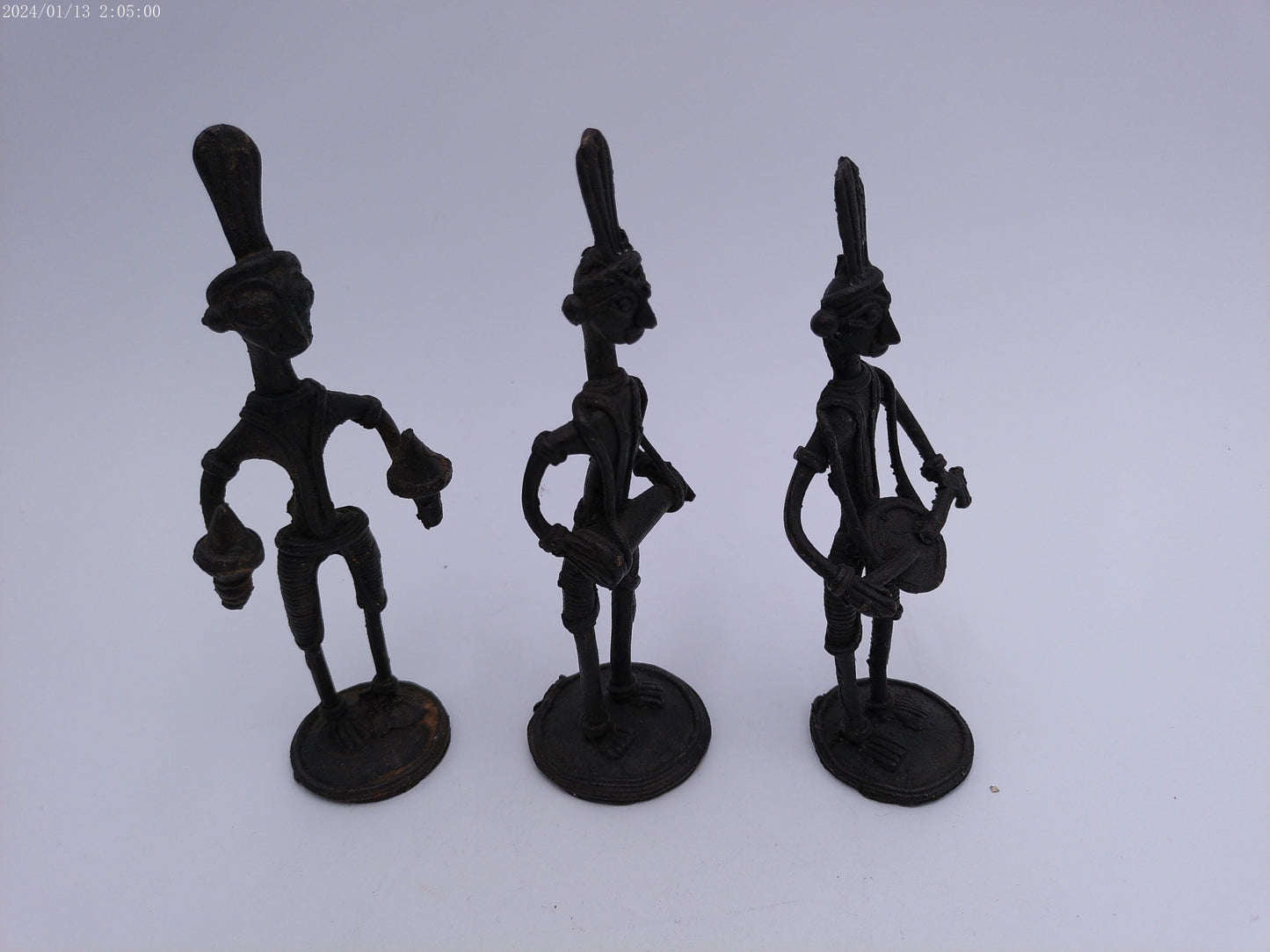 African Musician Sculptures, Senegal Metal Statue