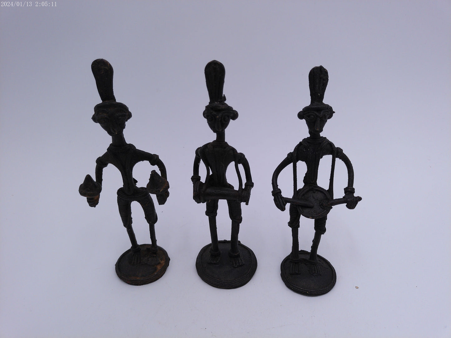 African Musician Sculptures, Senegal Metal Statue