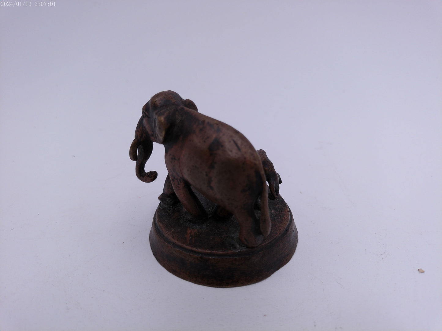 Brass Elephant and Baby Statue
