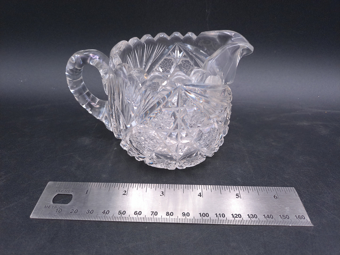 Small Beautiful Elegant Crystal Glass Creamer Vintage