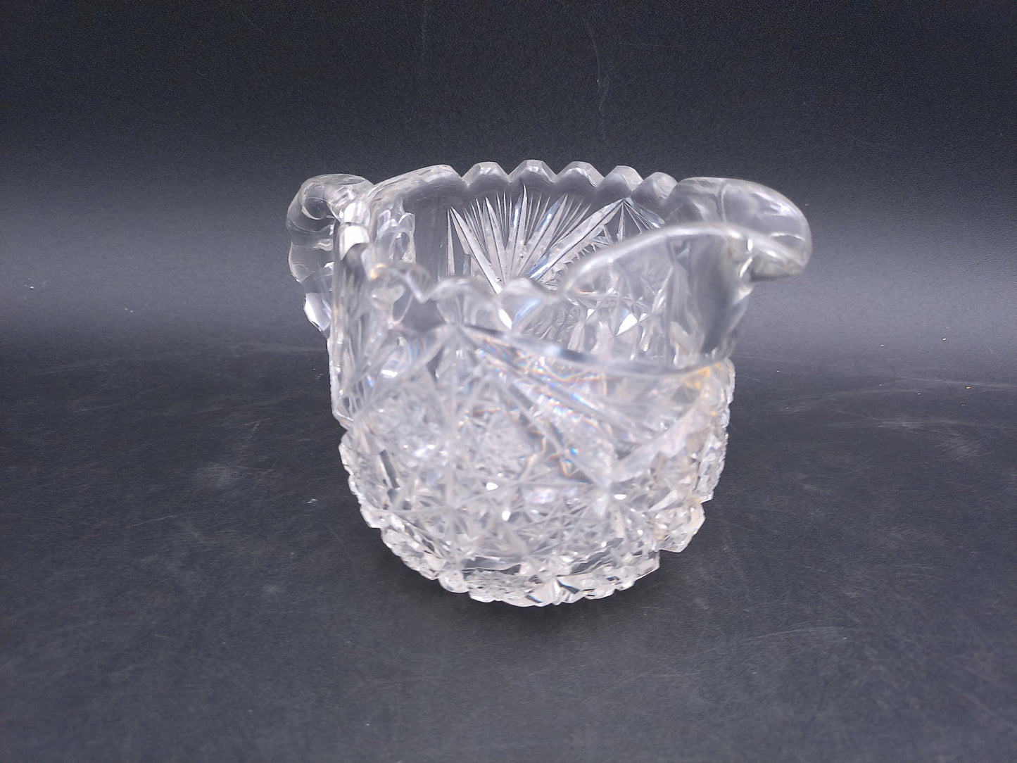 Small Beautiful Elegant Crystal Glass Creamer Vintage