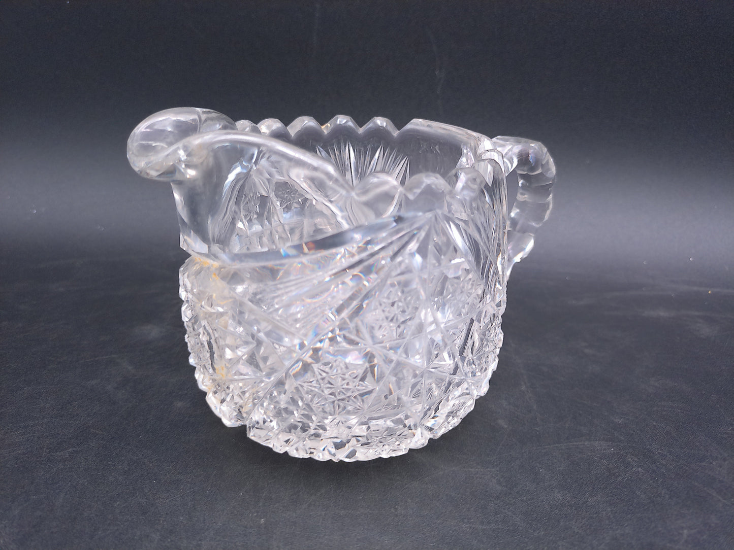 Small Beautiful Elegant Crystal Glass Creamer Vintage