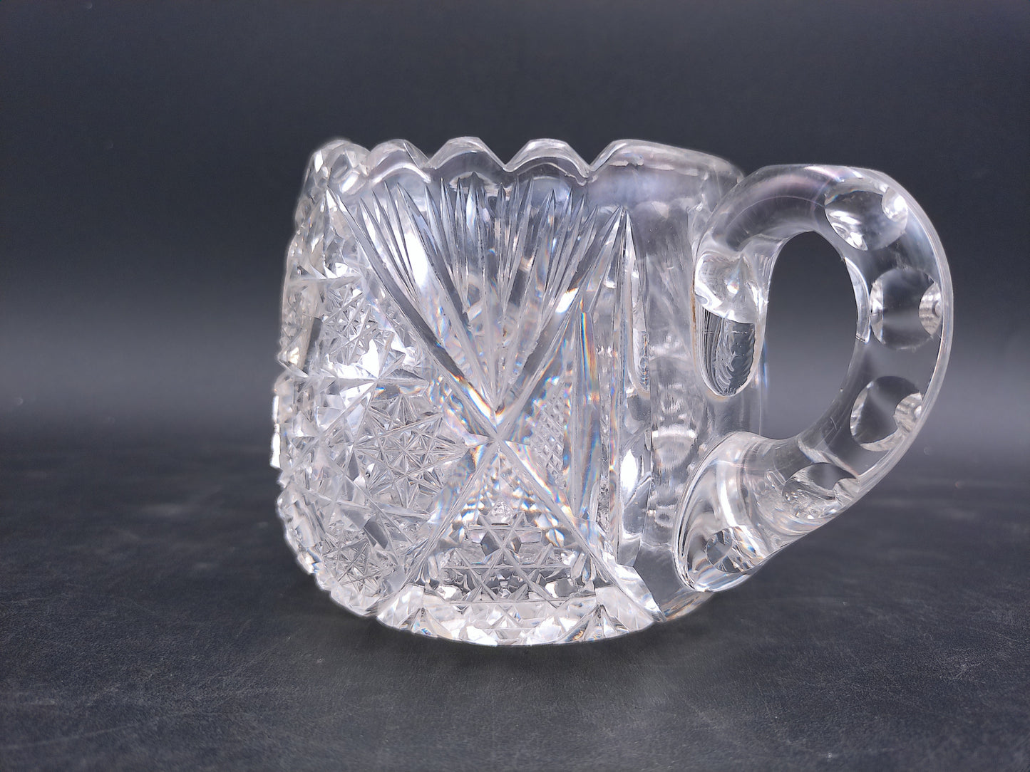 Small Beautiful Elegant Crystal Glass Creamer Vintage