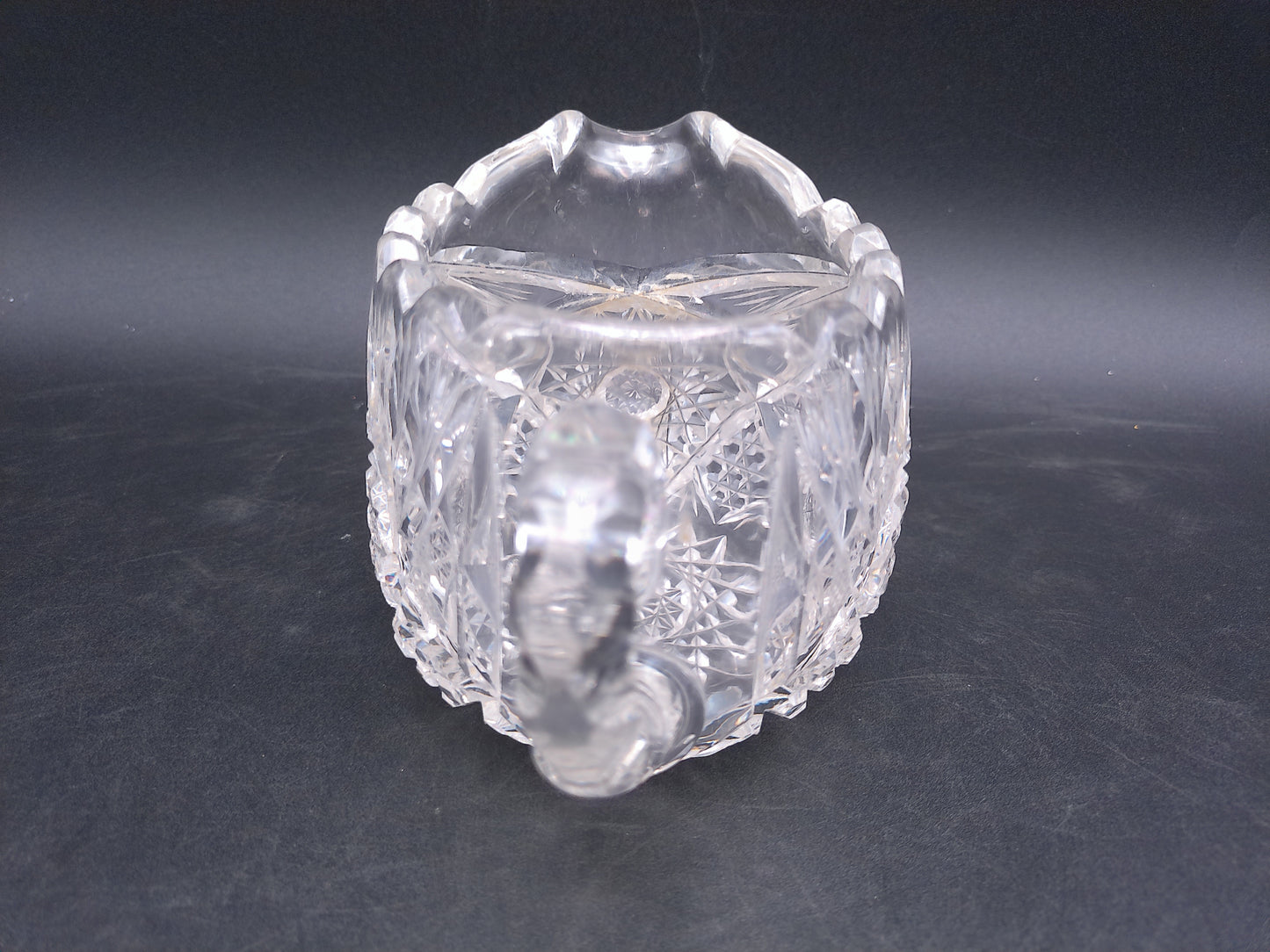 Small Beautiful Elegant Crystal Glass Creamer Vintage