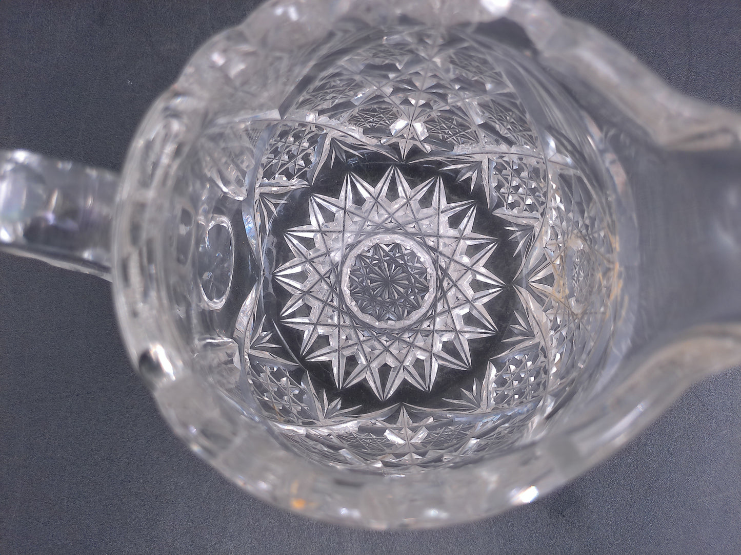 Small Beautiful Elegant Crystal Glass Creamer Vintage