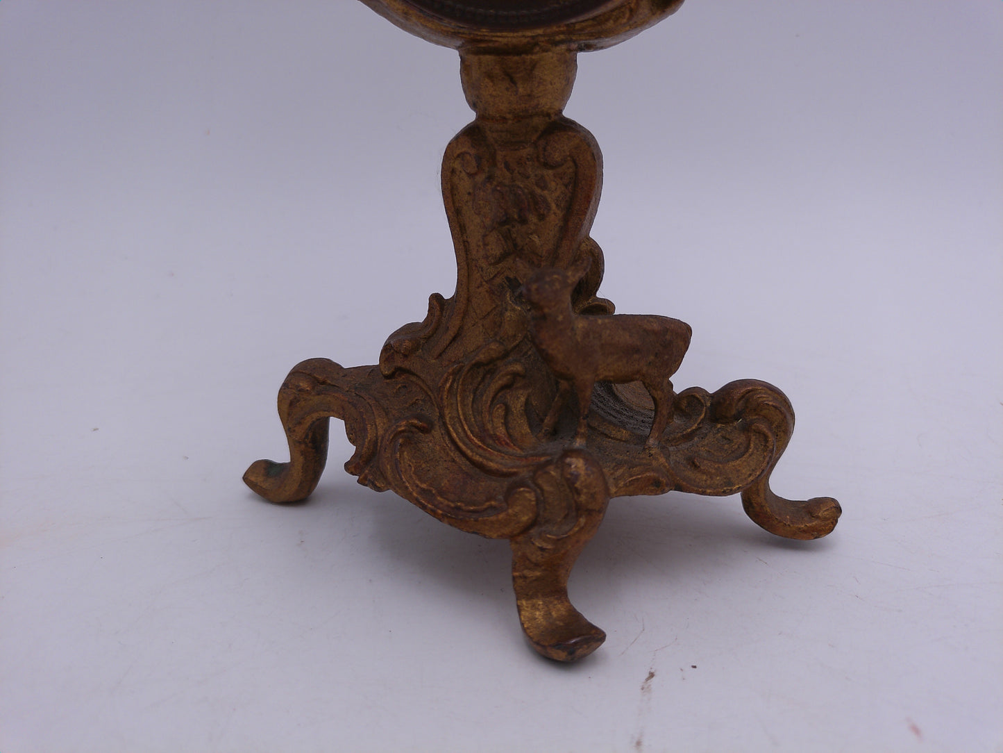 Art Nouveau Clock Gilt Gold Bronze Vintage small deer on base