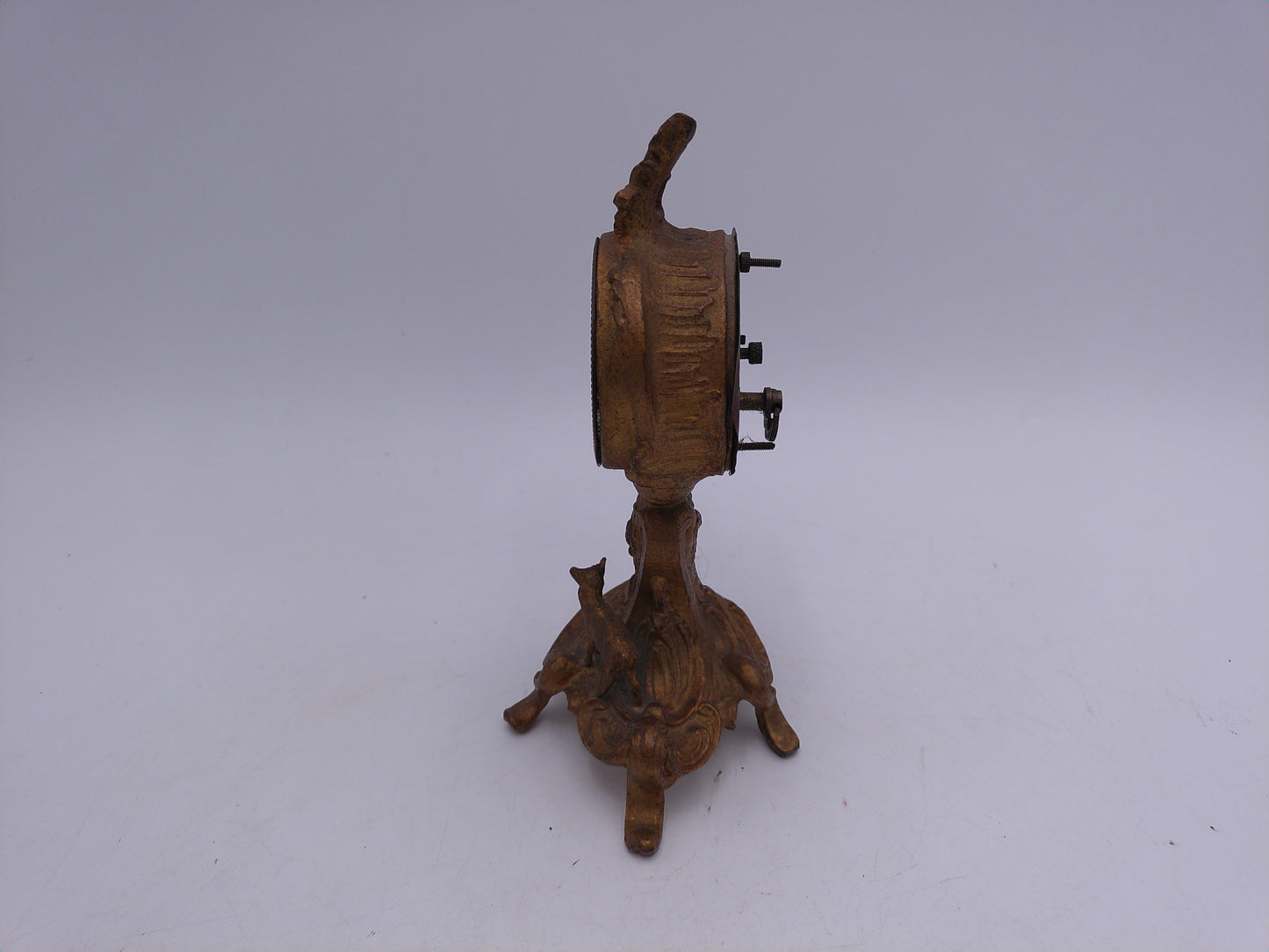 Art Nouveau Clock Gilt Gold Bronze Vintage small deer on base
