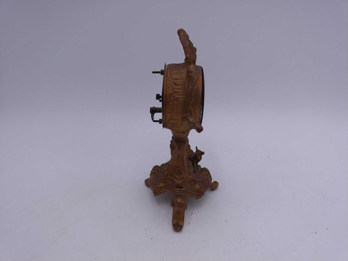 Art Nouveau Clock Gilt Gold Bronze Vintage small deer on base