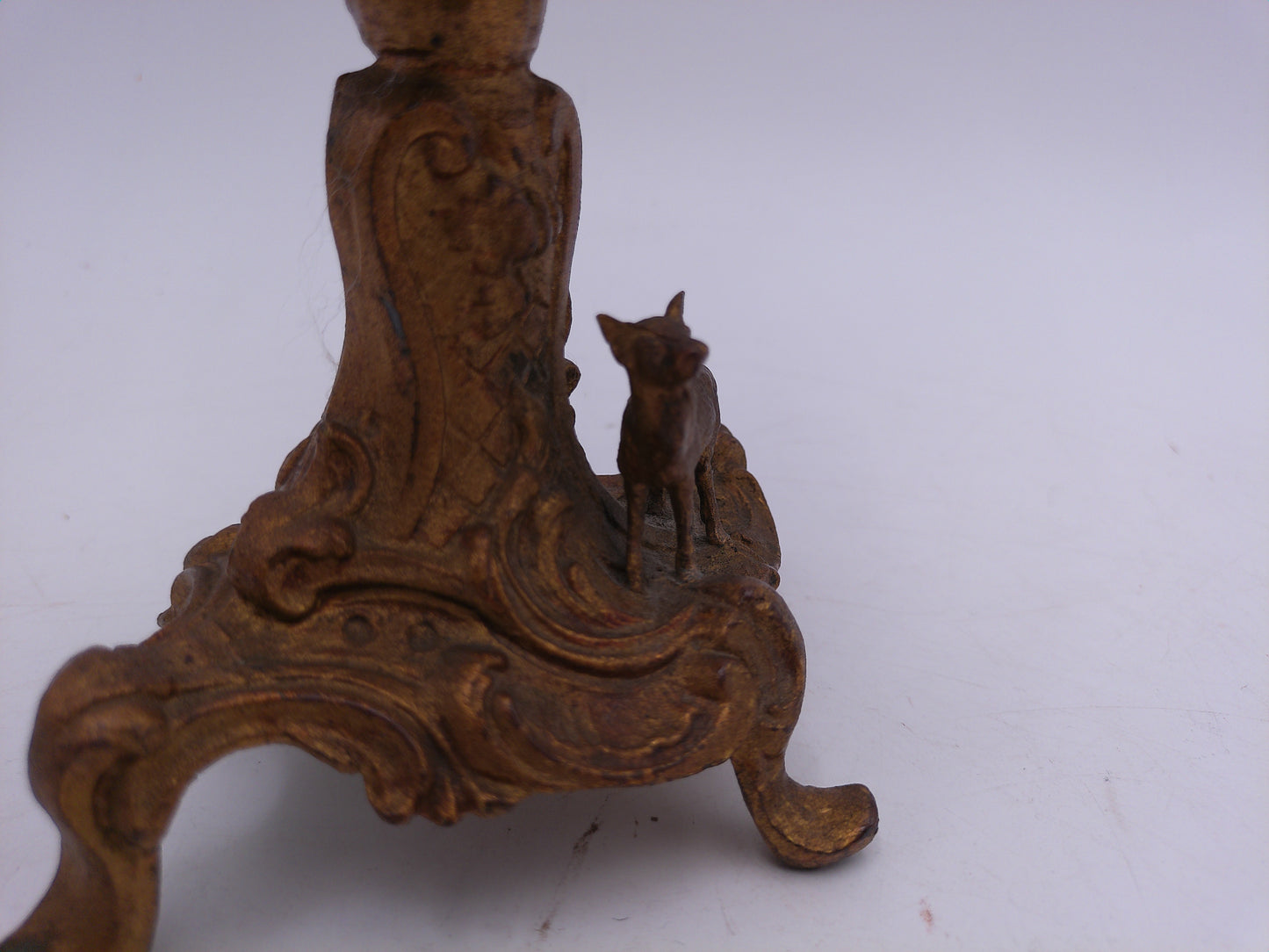 Art Nouveau Clock Gilt Gold Bronze Vintage small deer on base