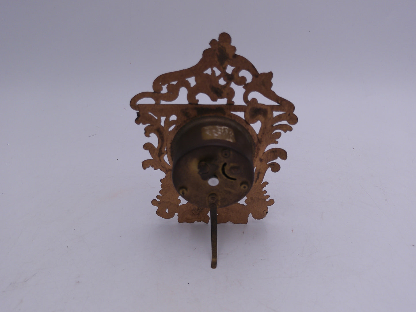 USA Co Cast Iron Gold painted Antique ornate Mantel Clock