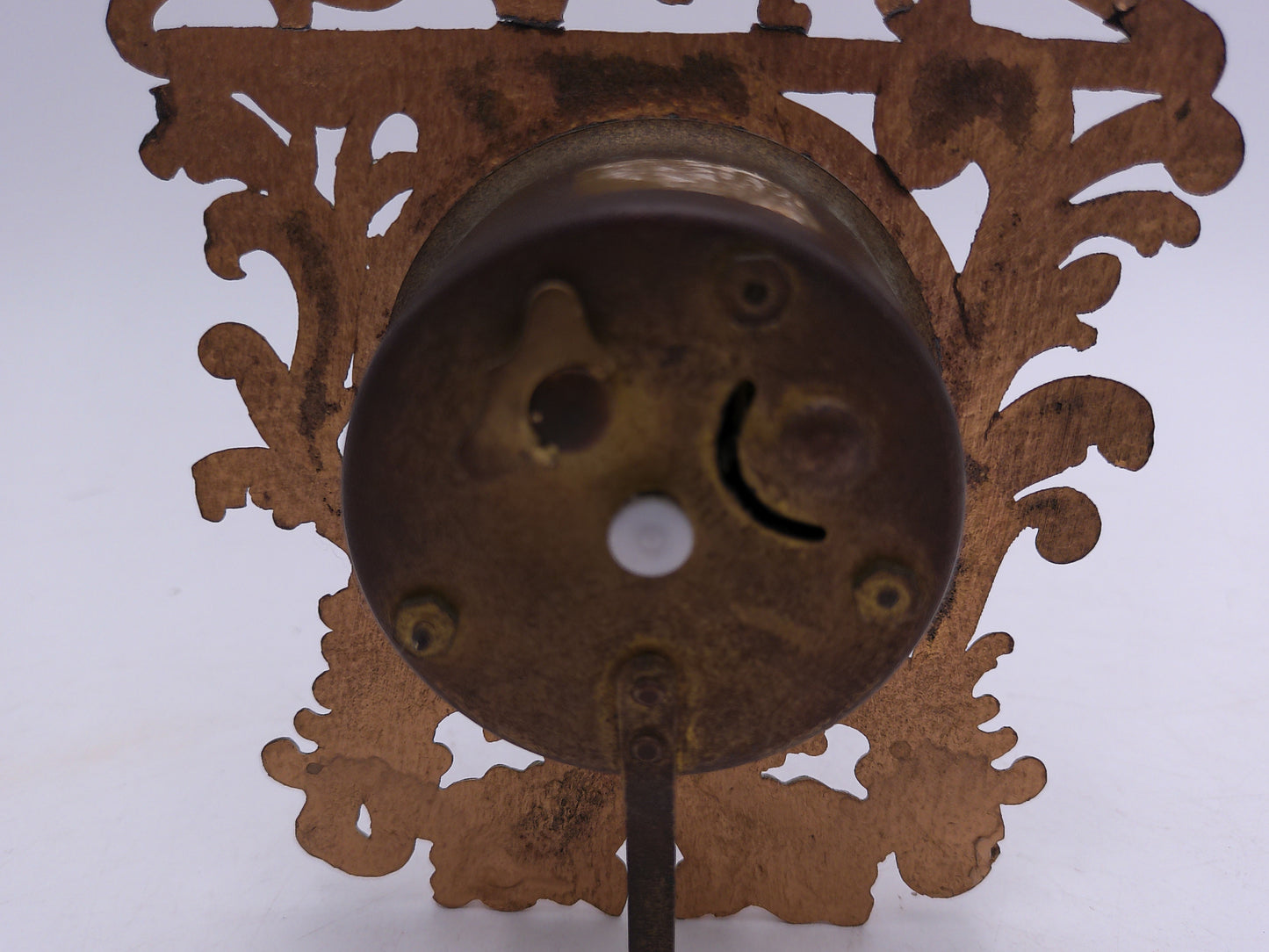 USA Co Cast Iron Gold painted Antique ornate Mantel Clock