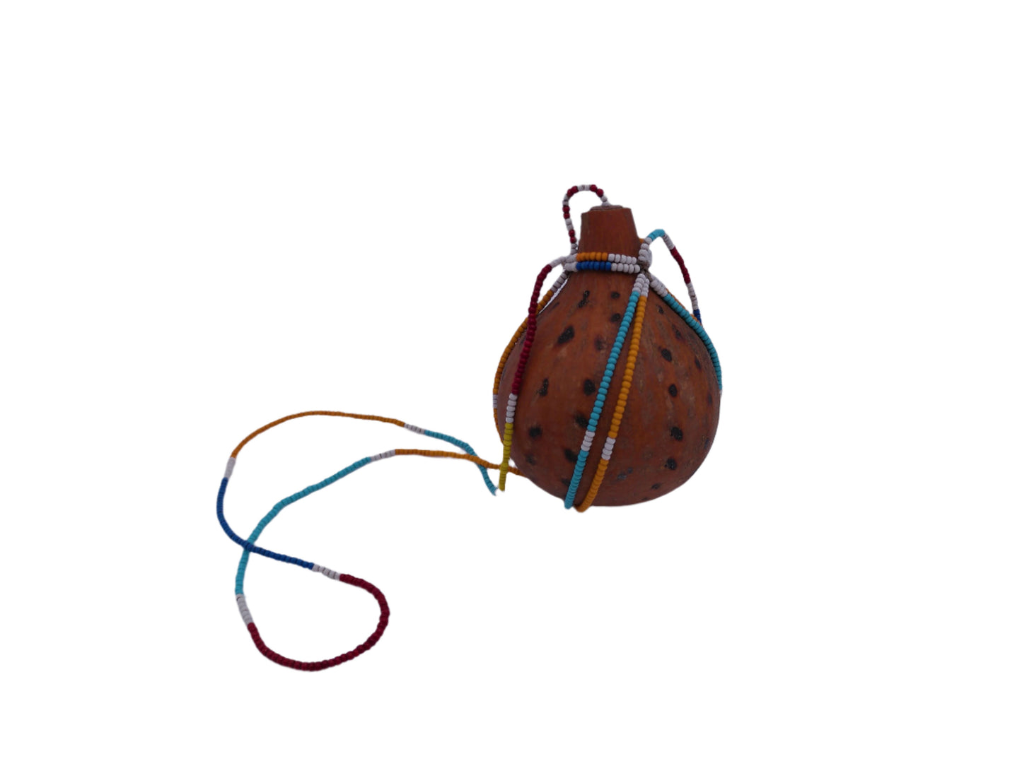 Vintage Hand Carved Gourd Drinking Vessel Brown  African Design