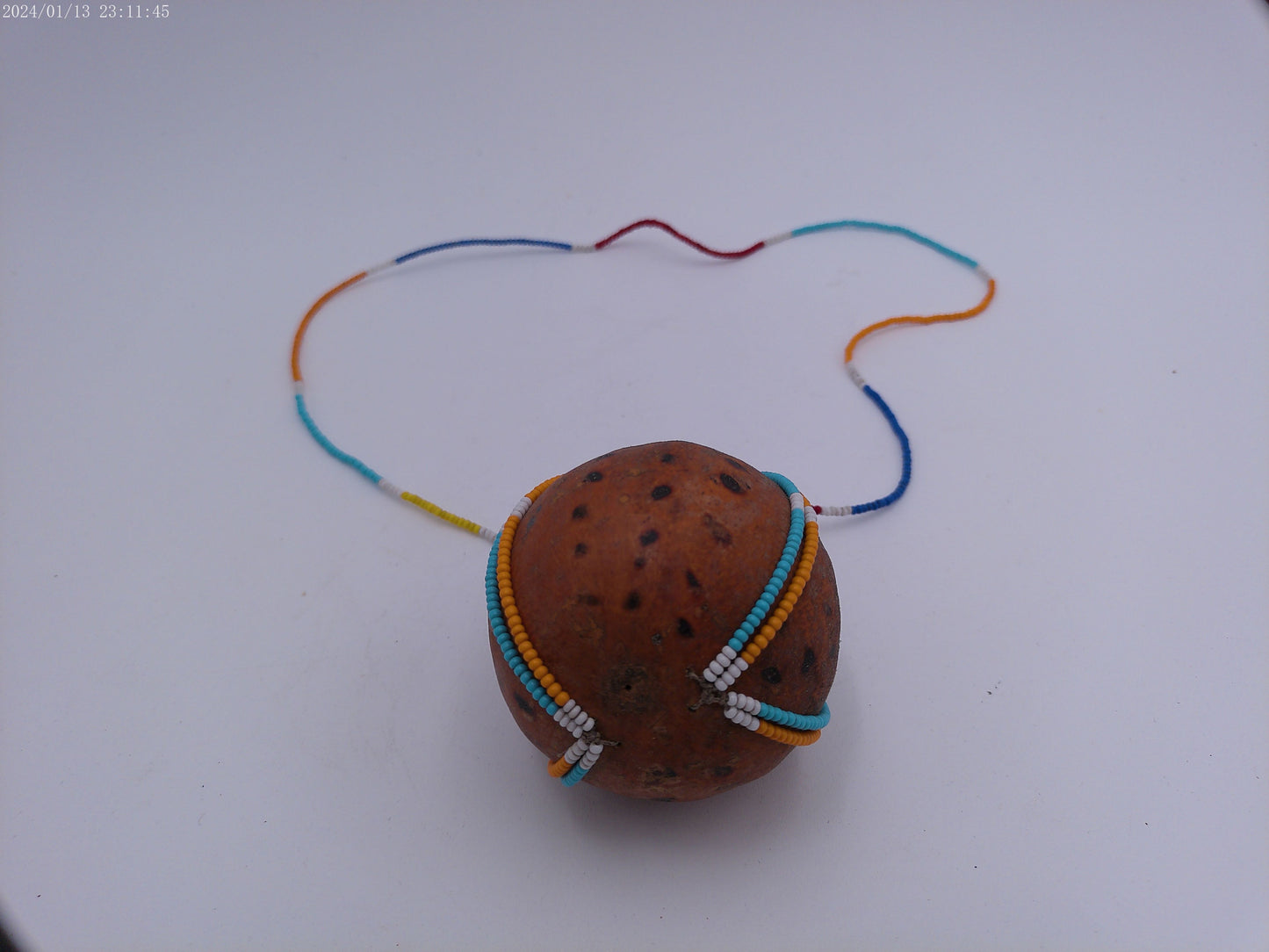 Vintage Hand Carved Gourd Drinking Vessel Brown  African Design