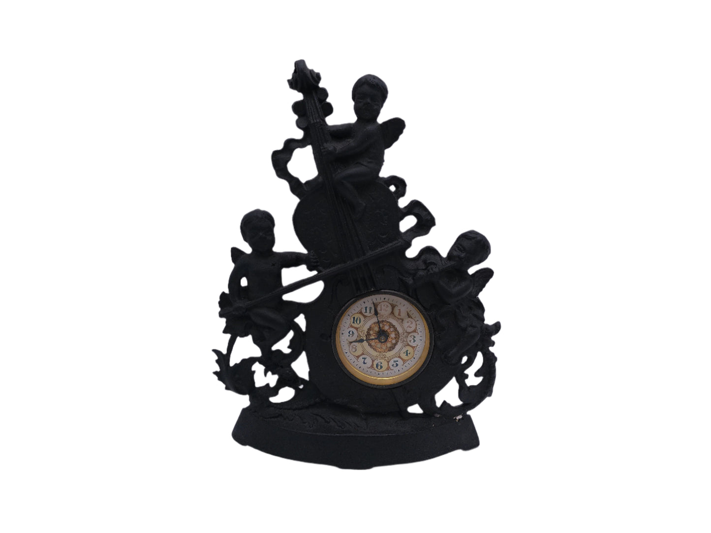 Baroque Style Cherub Musical Ornate Mantel Clock Vintage
