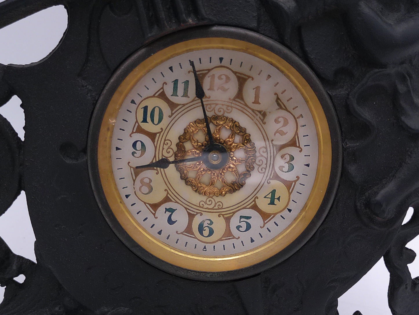 Baroque Style Cherub Musical Ornate Mantel Clock Vintage