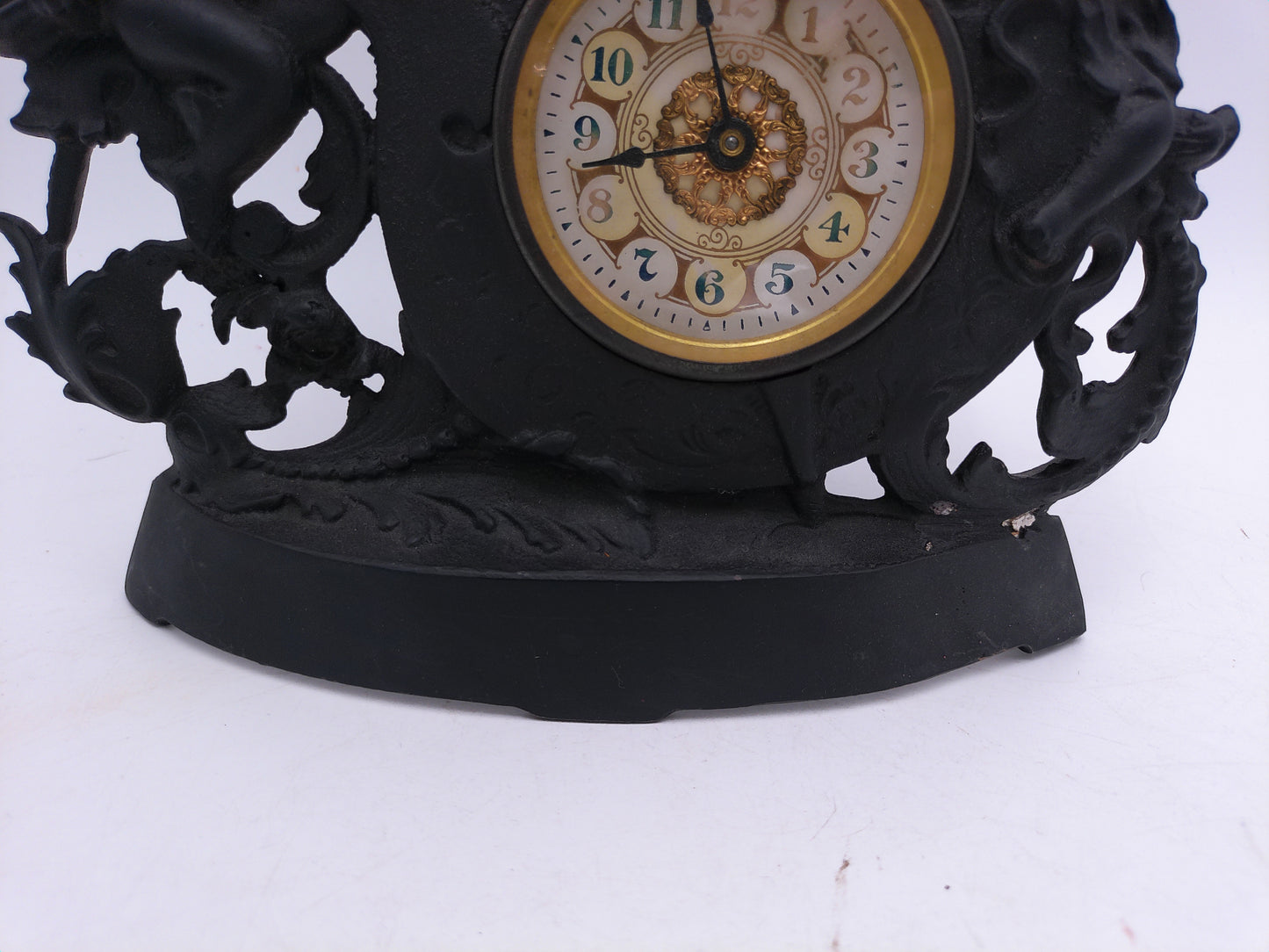 Baroque Style Cherub Musical Ornate Mantel Clock Vintage