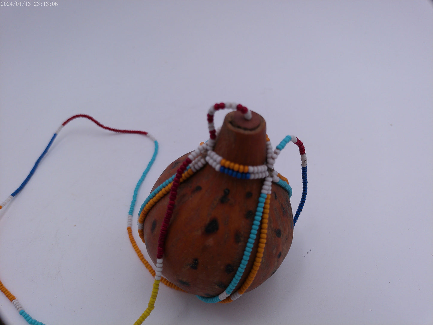 Vintage Hand Carved Gourd Drinking Vessel Brown  African Design