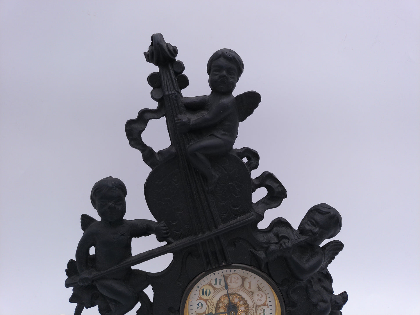 Baroque Style Cherub Musical Ornate Mantel Clock Vintage