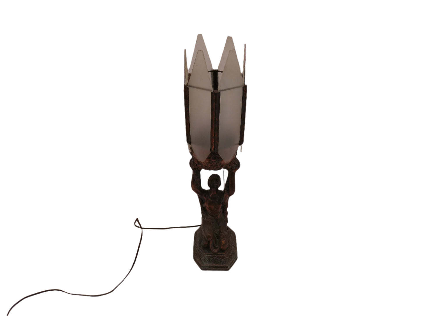 Super Rare Antique Female Art Deco Table Lamp Sculpture