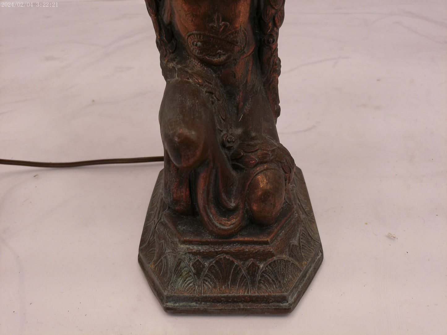 Super Rare Antique Female Art Deco Table Lamp Sculpture