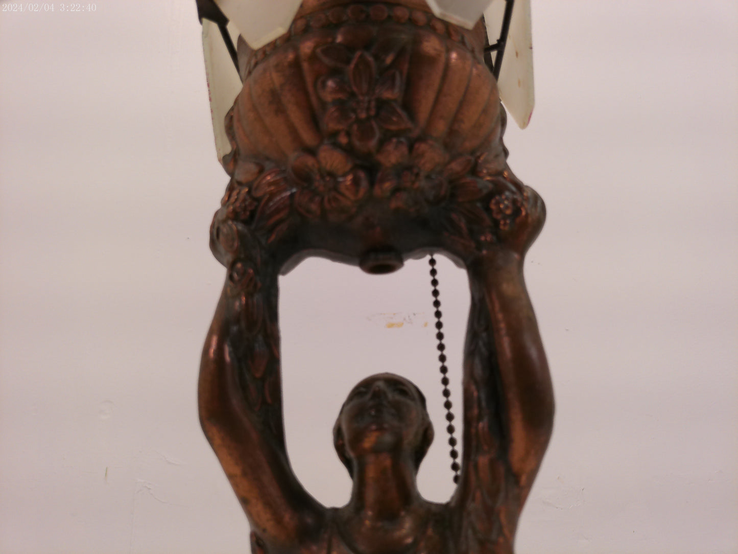 Super Rare Antique Female Art Deco Table Lamp Sculpture