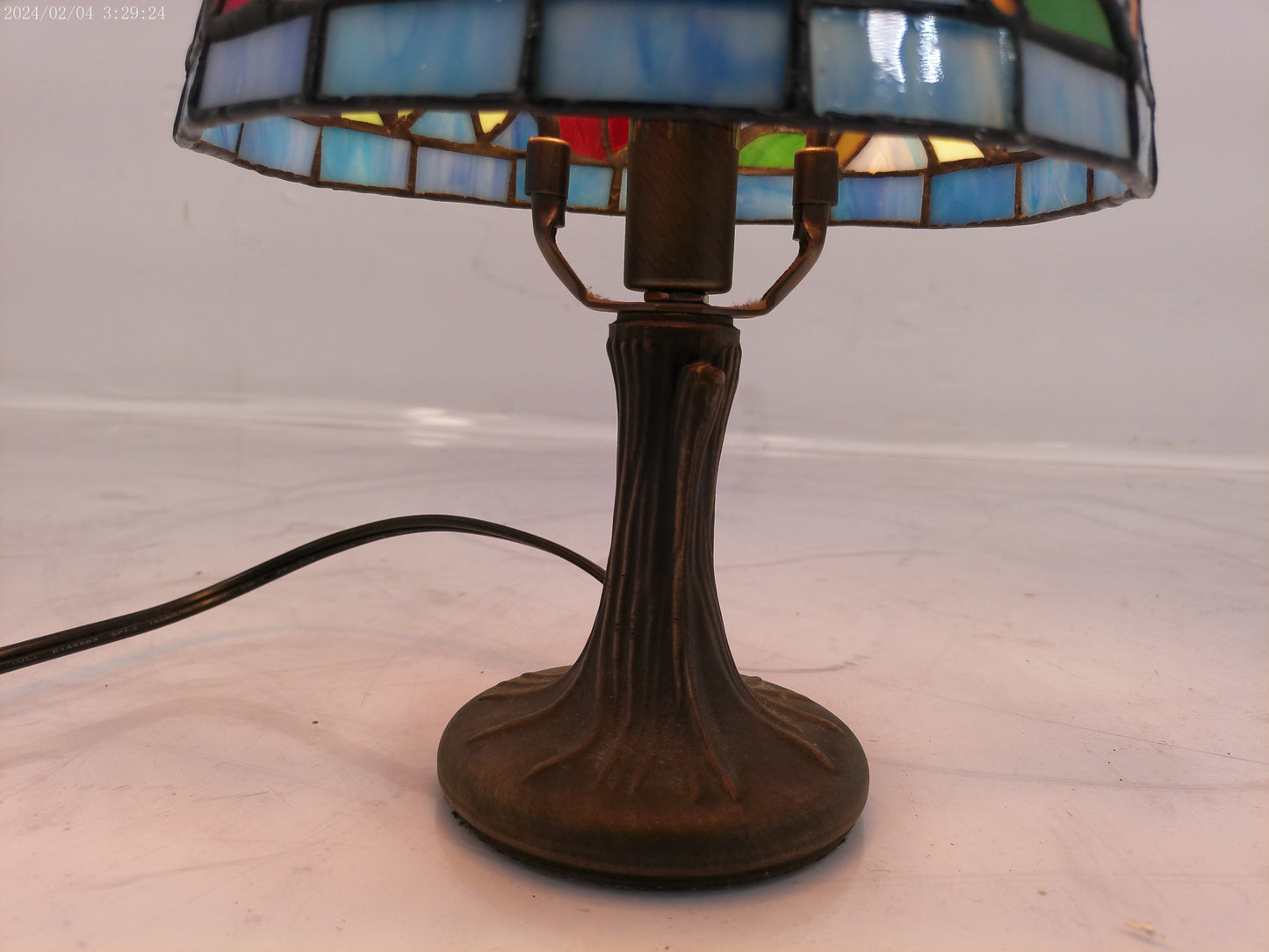 Flowered Stain Glass Antique Lamp