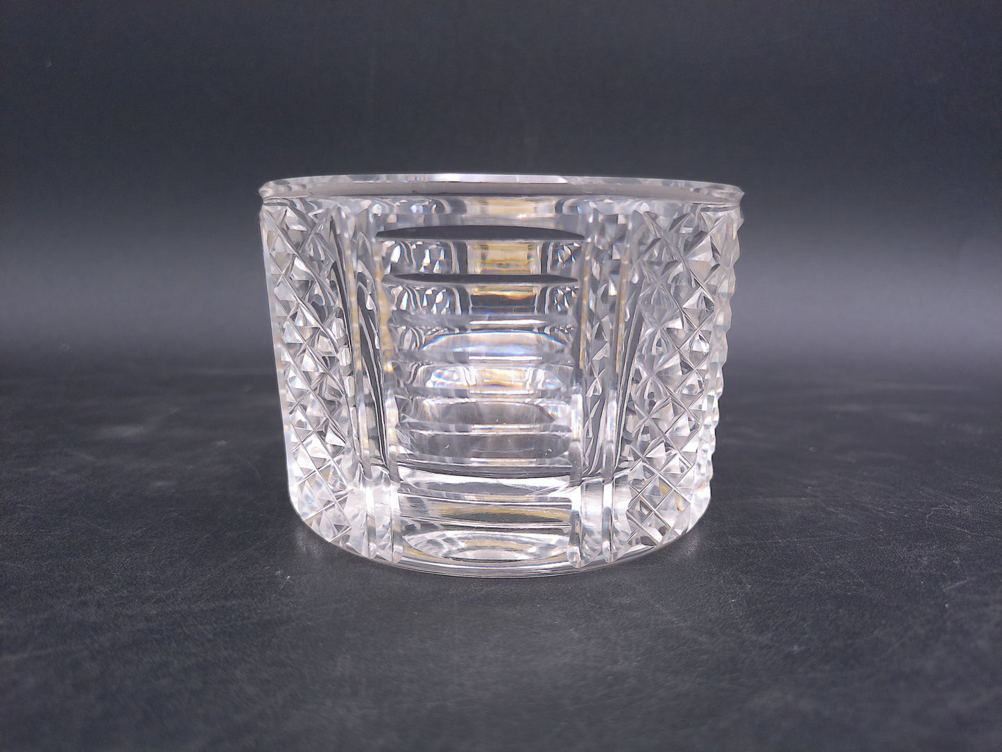 Lead Crystal Glass Mortar and Pestle with Nude Art Figures Rare Vintage