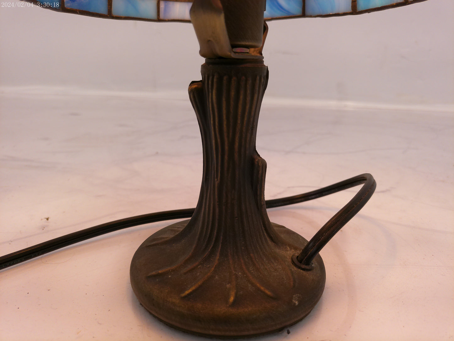 Flowered Stain Glass Antique Lamp