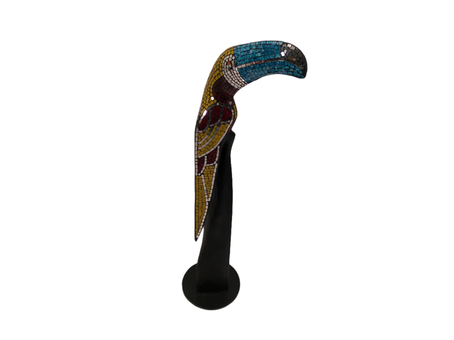 Large Toucan Colored Mirrors Statue