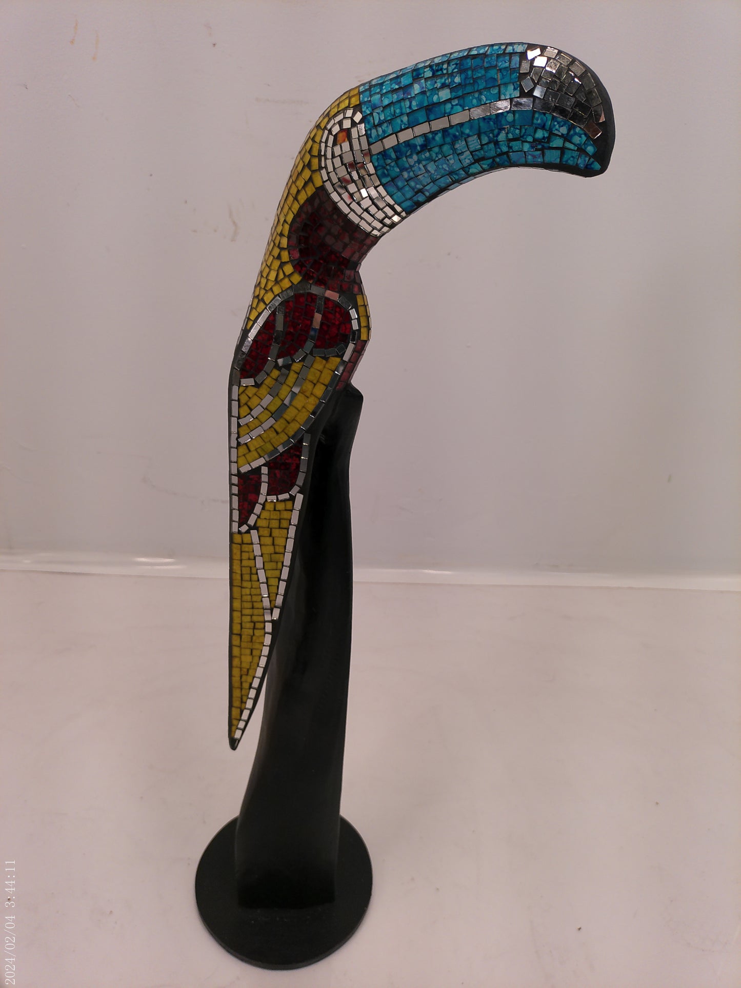 Large Toucan Colored Mirrors Statue