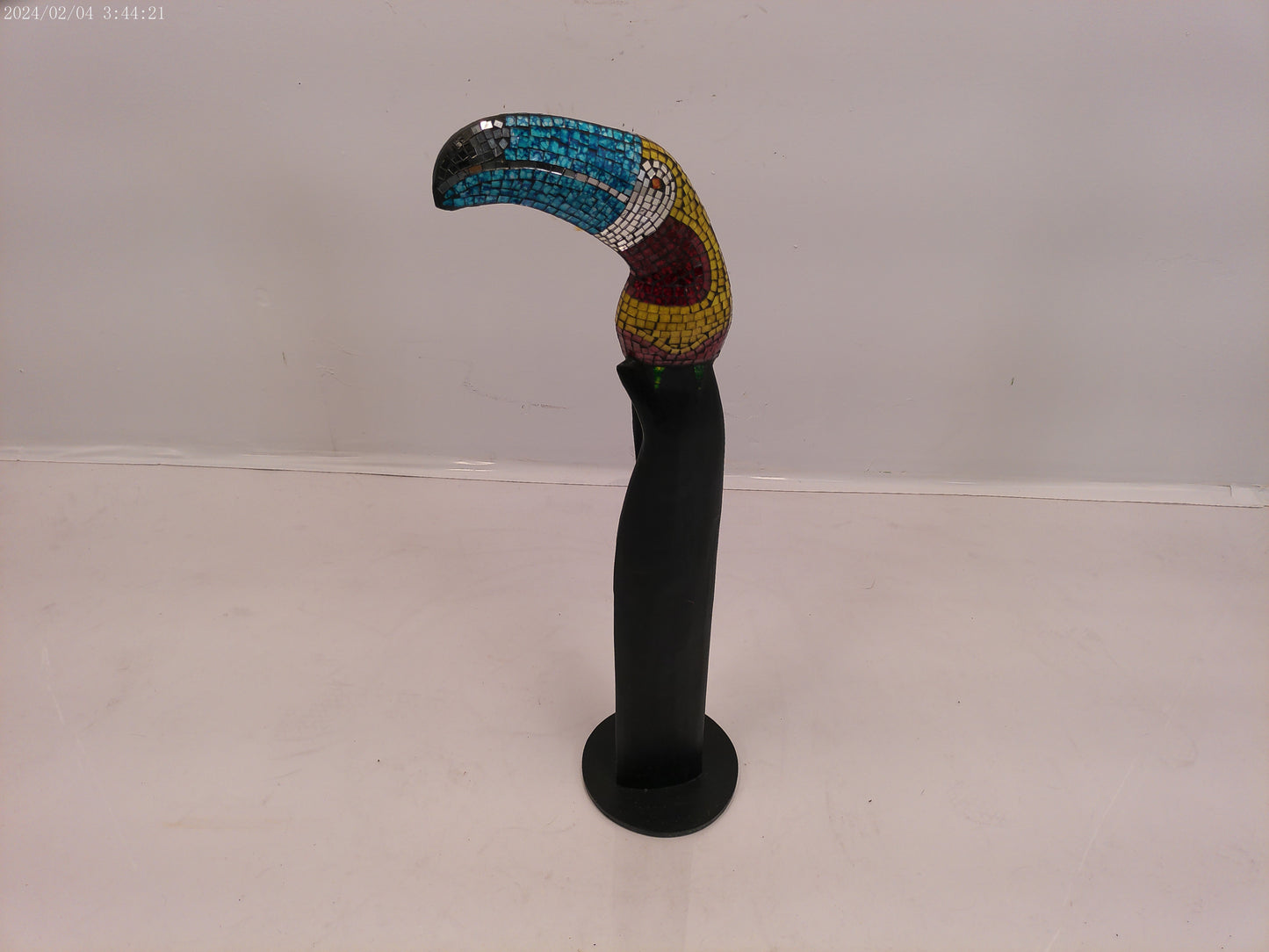 Large Toucan Colored Mirrors Statue