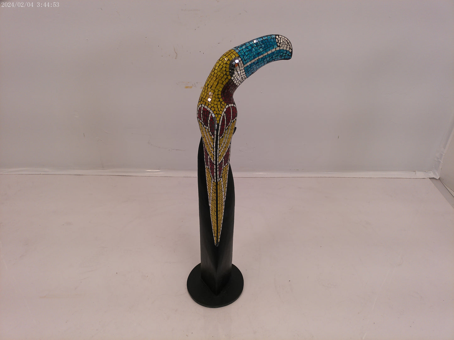 Large Toucan Colored Mirrors Statue