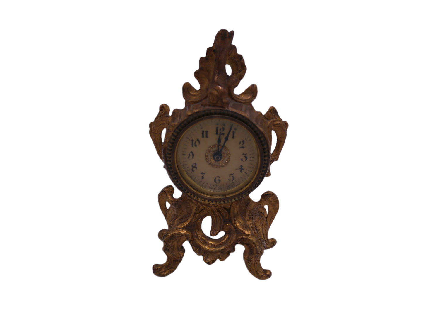 Table clock Small Gilded Bronze Mantel Clock - Bronze Vintage