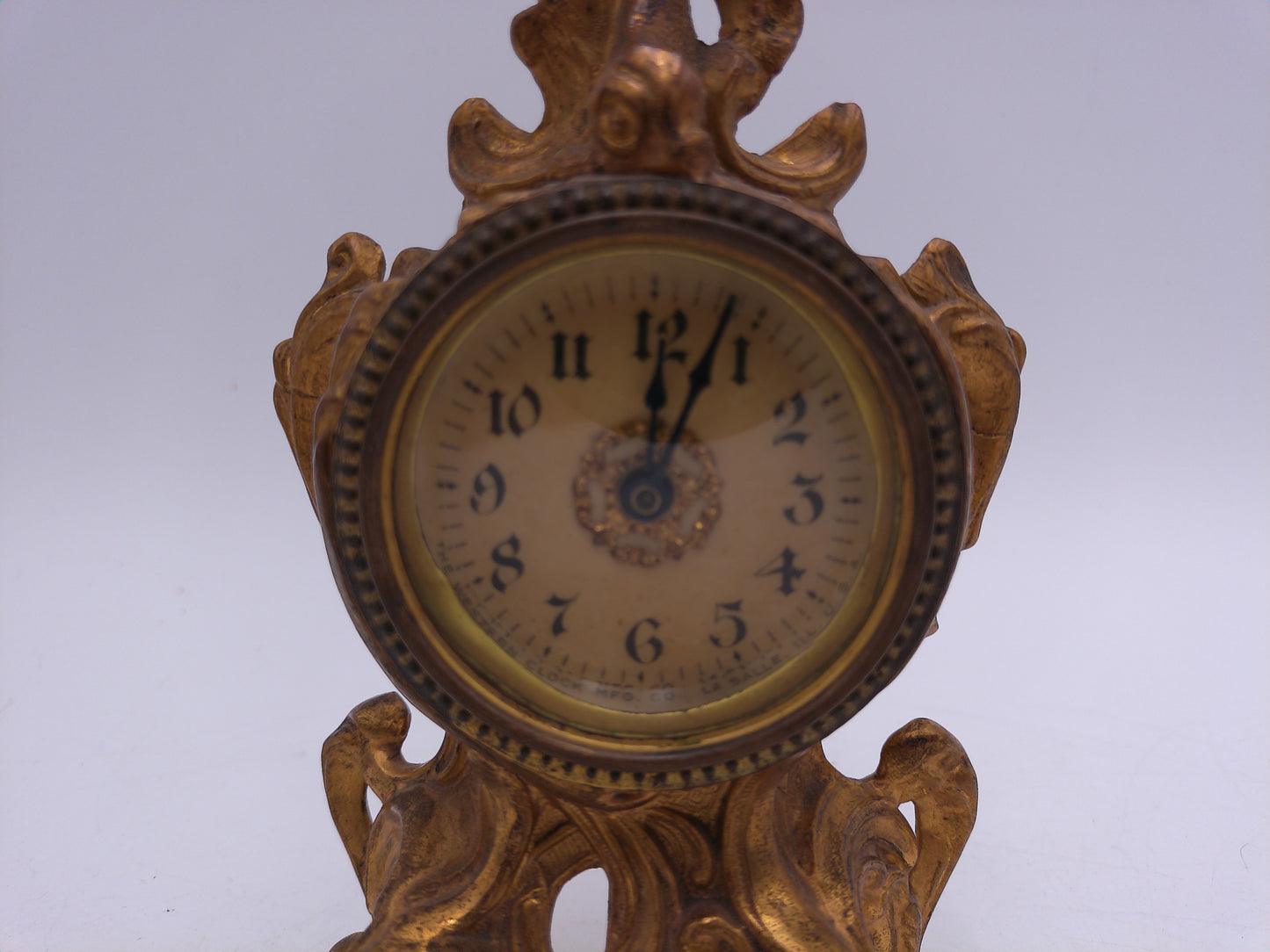 Table clock Small Gilded Bronze Mantel Clock - Bronze Vintage