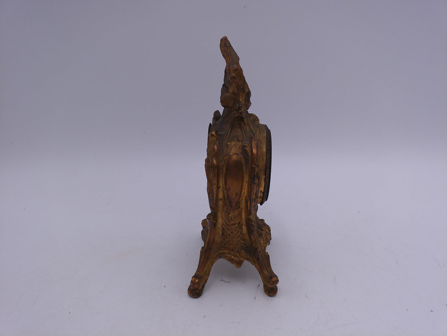 Brass Clock wind Up Cast Iron Victorian Shelf Mantle Clock Ornate