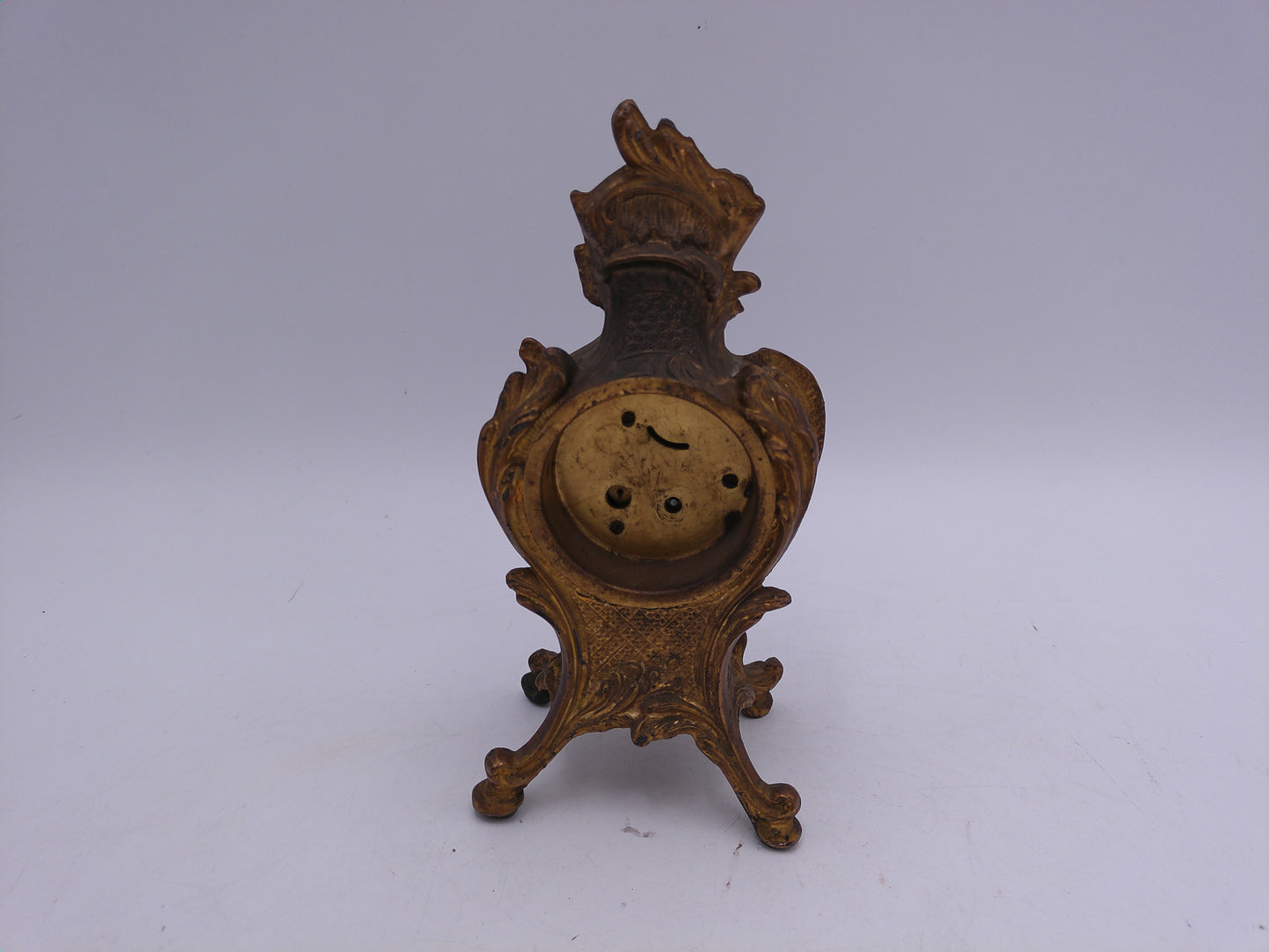 Brass Clock wind Up Cast Iron Victorian Shelf Mantle Clock Ornate