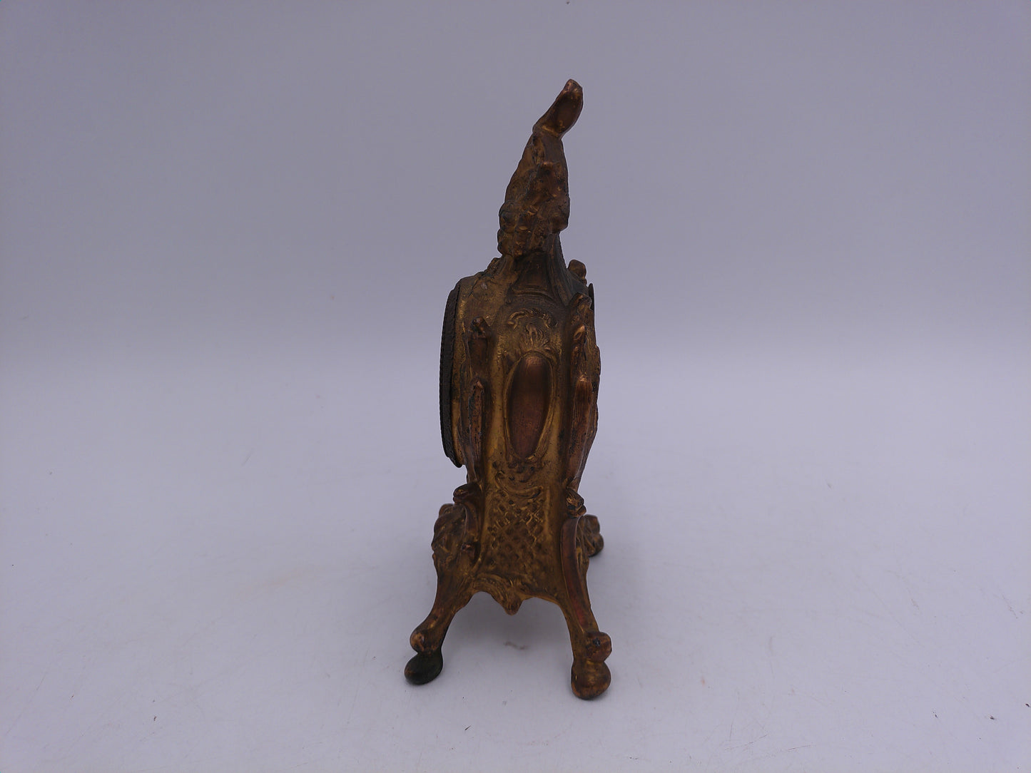 Brass Clock wind Up Cast Iron Victorian Shelf Mantle Clock Ornate